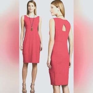 Eileen Fisher Coral Sleeveless Cutout Back Rayon Knit Dress Size Meduim